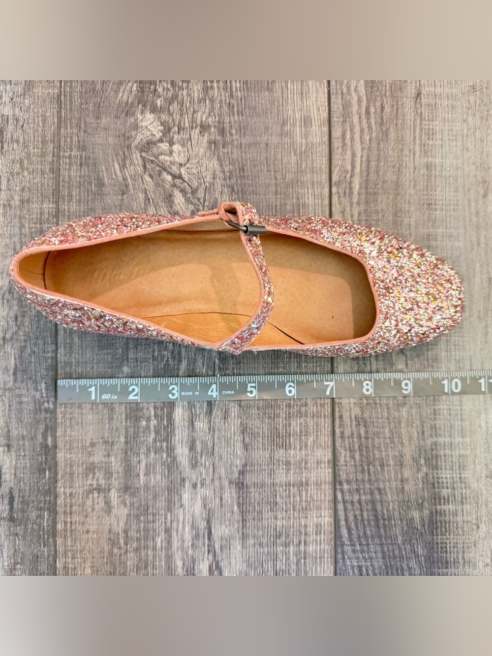 Madewell Pink Glitter Mary Jane Flats Sz 7.5 - Picture 13 of 13